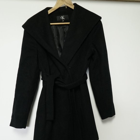 Calvin Klein Black Trench Coat - Picture 1 of 4